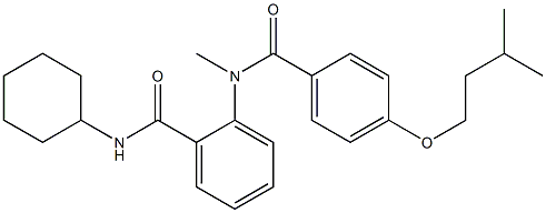 N-cyclohexyl-2-[[4-(isopentyloxy)benzoyl](methyl)amino]benzamide Struktur