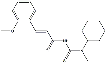 N-cyclohexyl-N'-[(E)-3-(2-methoxyphenyl)-2-propenoyl]-N-methylthiourea Struktur