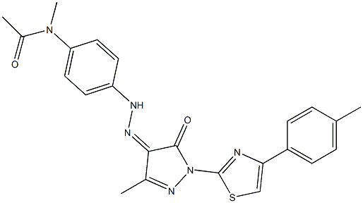 N-methyl-N-[4-(2-{3-methyl-1-[4-(4-methylphenyl)-1,3-thiazol-2-yl]-5-oxo-1,5-dihydro-4H-pyrazol-4-ylidene}hydrazino)phenyl]acetamide Struktur