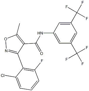 N-[3,5-bis(trifluoromethyl)phenyl]-3-(2-chloro-6-fluorophenyl)-5-methyl-4-isoxazolecarboxamide Struktur