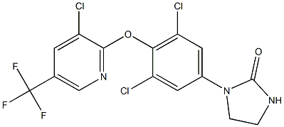 1-(3,5-dichloro-4-{[3-chloro-5-(trifluoromethyl)-2-pyridinyl]oxy}phenyl)tetrahydro-2H-imidazol-2-one Struktur