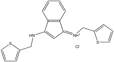 2-thienyl-N-{3-[(2-thienylmethyl)amino]-1H-inden-1-yliden}methanaminium chloride Struktur