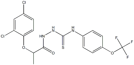 2-[2-(2,4-dichlorophenoxy)propanoyl]-N-[4-(trifluoromethoxy)phenyl]-1-hydrazinecarbothioamide Struktur