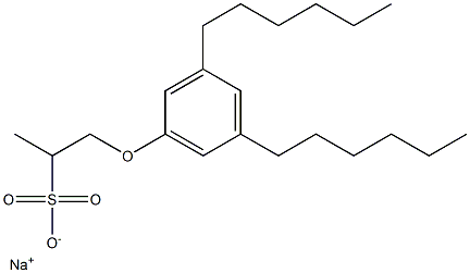 1-(3,5-Dihexylphenoxy)propane-2-sulfonic acid sodium salt Struktur