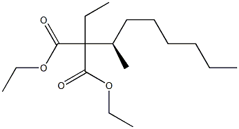 (+)-2-Ethyl-2-[(R)-1-methylheptyl]malonic acid diethyl ester Struktur