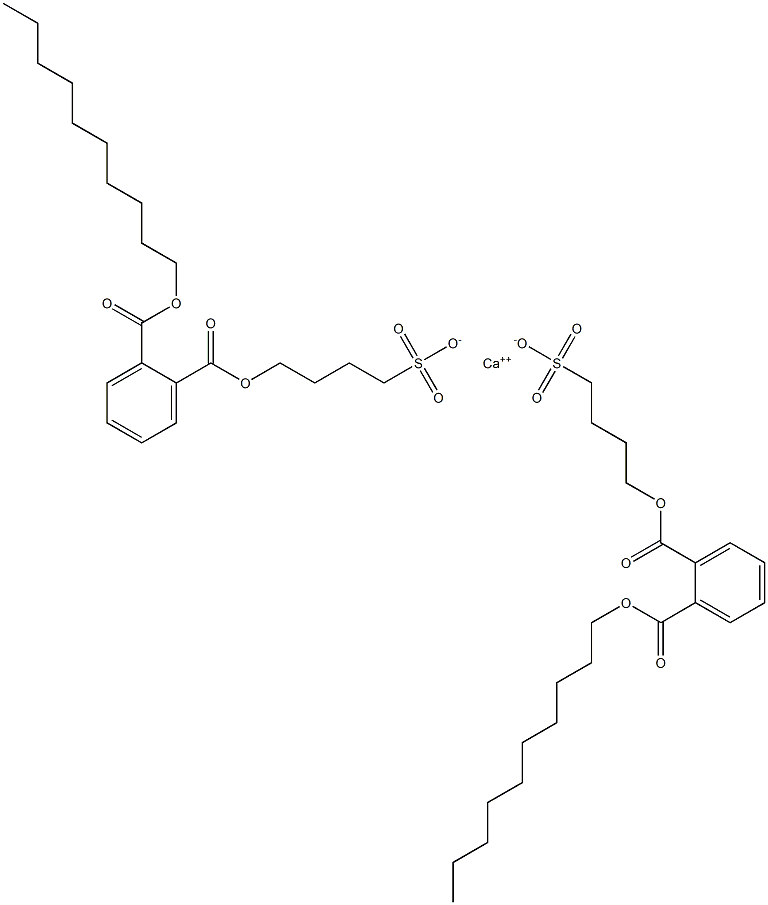 Bis[4-[(2-decyloxycarbonylphenyl)carbonyloxy]butane-1-sulfonic acid]calcium salt Struktur