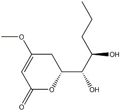 (6R)-6-[(1S,2R)-1,2-Dihydroxypentyl]-5,6-dihydro-4-methoxy-2H-pyran-2-one Struktur