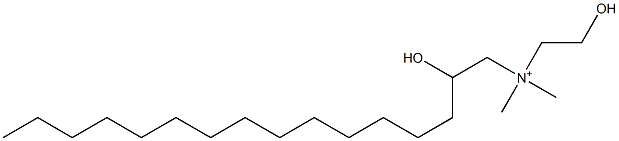 N-(2-Hydroxyethyl)-N,N-dimethyl-2-hydroxyhexadecane-1-aminium Struktur