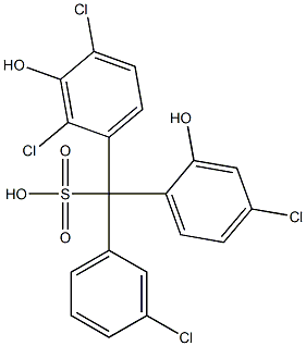 (3-Chlorophenyl)(4-chloro-2-hydroxyphenyl)(2,4-dichloro-3-hydroxyphenyl)methanesulfonic acid Struktur