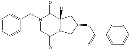 (6S,8R)-4-Benzyl-8-benzoyloxy-1,4-diazabicyclo[4.3.0]nonane-2,5-dione Struktur