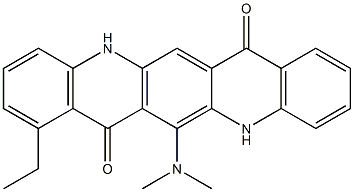 6-(Dimethylamino)-8-ethyl-5,12-dihydroquino[2,3-b]acridine-7,14-dione Struktur