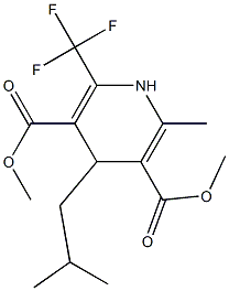 1,4-Dihydro-2-methyl-4-isobutyl-6-trifluoromethylpyridine-3,5-dicarboxylic acid dimethyl ester Struktur