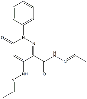 1,6-Dihydro-N'-ethylidene-4-(N'-ethylidenehydrazino)-6-oxo-1-phenylpyridazine-3-carboxylic acid hydrazide Struktur