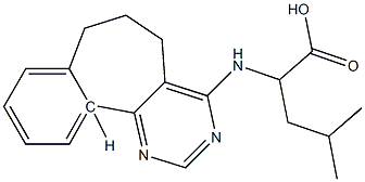 (S)-2-[[(6,7-Dihydro-5H-benzo[6,7]cyclohepta[1,2-d]pyrimidin)-4-yl]amino]-4-methylvaleric acid Struktur