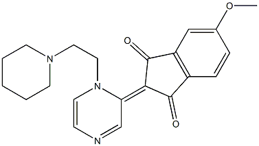 2-[1-(2-Piperidinoethyl)-pyrazin-2(1H)-ylidene]-5-methoxy-indane-1,3-dione Struktur