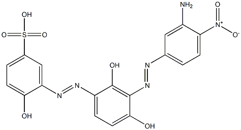 3-[[3-[(3-Amino-4-nitrophenyl)azo]-2,4-dihydroxyphenyl]azo]-4-hydroxybenzenesulfonic acid Struktur