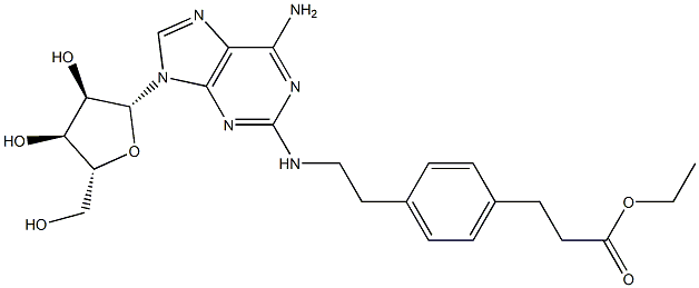 2-[2-[4-[2-(Ethoxycarbonyl)ethyl]phenyl]ethylamino]adenosine Struktur