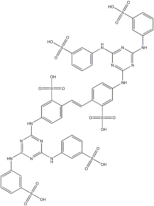 2,2'-(1,2-Ethenediyl)bis[5-[[4,6-bis[(3-sulfophenyl)amino]-1,3,5-triazin-2-yl]amino]benzenesulfonic acid] Struktur