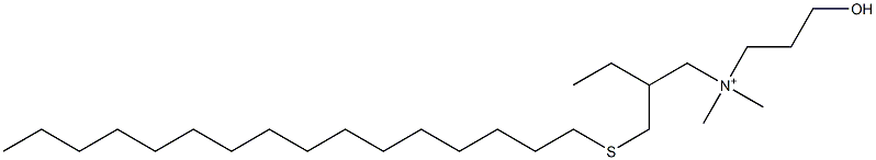 3-Hexadecylthio-2-ethyl-N,N-dimethyl-N-(3-hydroxypropyl)-1-propanaminium Struktur