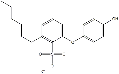 4'-Hydroxy-3-hexyl[oxybisbenzene]-2-sulfonic acid potassium salt Struktur