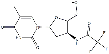 5-Methyl-3'-[(trifluoroacetyl)amino]-2',3'-dideoxyuridine Struktur