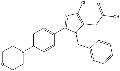 1-Benzyl-4-chloro-2-(4-morpholinophenyl)-1H-imidazole-5-acetic acid Struktur