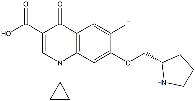 7-[[(2S)-2-Pyrrolidinyl]methoxy]-1-cyclopropyl-6-fluoro-1,4-dihydro-4-oxoquinoline-3-carboxylic acid Struktur