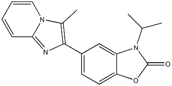 5-[3-Methyl-imidazo[1,2-a]pyridin-2-yl]-3-isopropyl-benzoxazol-2(3H)-one Struktur