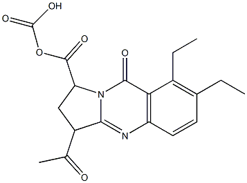 3-Acetyl-1,2,3,9-tetrahydro-9-oxopyrrolo[2,1-b]quinazoline-1,1-dicarboxylic acid diethyl ester Struktur