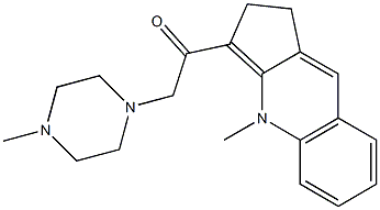 1,2-Dihydro-4-methyl-3-[(4-methyl-1-piperazinyl)acetyl]-4H-cyclopenta[b]quinoline Struktur