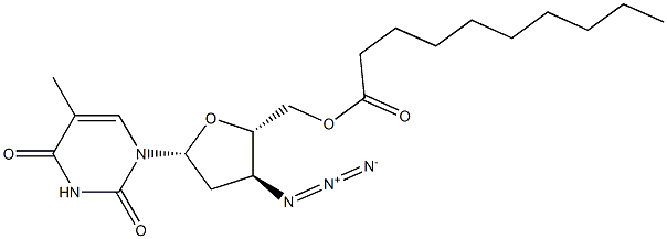 3'-Azido-3'-deoxythymidine-5'-decanoate Struktur