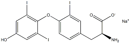 (S)-2-Amino-3-[4-(4-hydroxy-2,6-diiodophenoxy)-3-iodophenyl]propanoic acid sodium salt Struktur