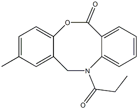 11-Propanoyl-11,12-dihydro-2-methyl-6H-dibenz[b,f][1,5]oxazocin-6-one Struktur