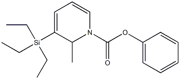 1,2-Dihydro-2-methyl-3-(triethylsilyl)pyridine-1-carboxylic acid phenyl ester Struktur