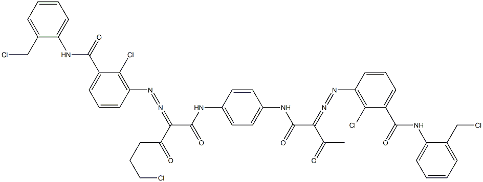 3,3'-[2-(2-Chloroethyl)-1,4-phenylenebis[iminocarbonyl(acetylmethylene)azo]]bis[N-[2-(chloromethyl)phenyl]-2-chlorobenzamide] Struktur