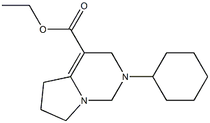 2-Cyclohexyl-1,2,3,5,6,7-hexahydropyrrolo[1,2-c]pyrimidine-4-carboxylic acid ethyl ester Struktur