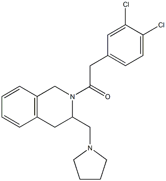 2-[(3,4-Dichlorophenyl)acetyl]-1,2,3,4-tetrahydro-3-[(1-pyrrolidinyl)methyl]isoquinoline Struktur