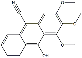 2,3,4-Trimethoxy-10-hydroxyanthracene-9-carbonitrile Struktur