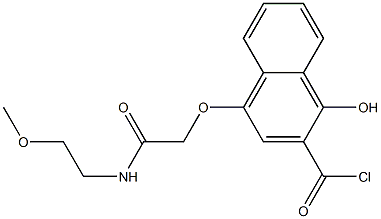 1-Hydroxy-4-[N-(2-methoxyethyl)carbamoylmethoxy]-2-naphthoyl chloride Struktur