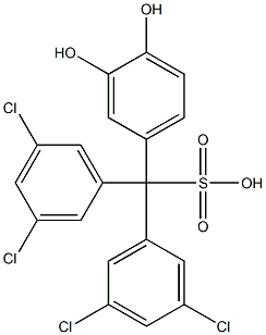 Bis(3,5-dichlorophenyl)(3,4-dihydroxyphenyl)methanesulfonic acid Struktur