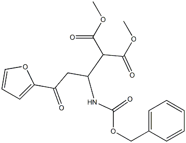 2-[1-[(Benzyloxycarbonyl)amino]-3-oxo-3-(furan-2-yl)propyl]malonic acid dimethyl ester Struktur