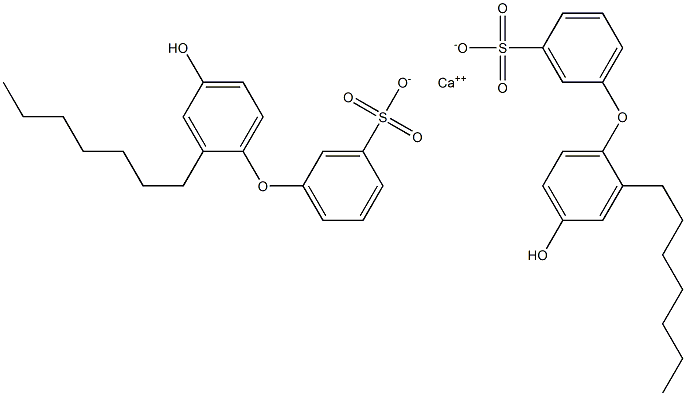 Bis(4'-hydroxy-2'-heptyl[oxybisbenzene]-3-sulfonic acid)calcium salt Struktur