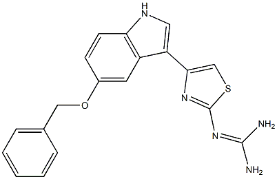 2-[4-[5-(Benzyloxy)-1H-indole-3-yl]-2-thiazolyl]guanidine Struktur