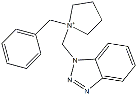 1-Benzyl-1-(1H-benzotriazol-1-ylmethyl)pyrrolidinium Struktur