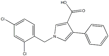 1-(2,4-Dichlorobenzyl)-4-phenyl-1H-pyrrole-3-carboxylic acid Struktur