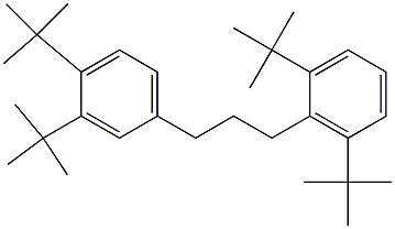 1-(2,6-Di-tert-butylphenyl)-3-(3,4-di-tert-butylphenyl)propane Struktur