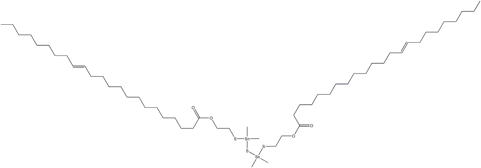 Bis[dimethyl[[2-(13-docosenylcarbonyloxy)ethyl]thio]stannyl] sulfide Struktur