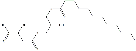 2-Hydroxybutanedioic acid hydrogen 4-[2-hydroxy-3-(dodecanoyloxy)propyl] ester Struktur