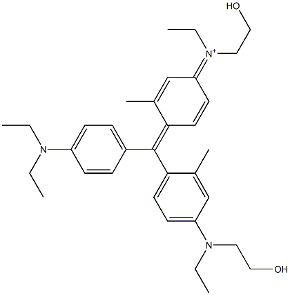 N-[4-[[4-(Diethylamino)phenyl][4-[ethyl(2-hydroxyethyl)amino]-2-methylphenyl]methylene]-3-methyl-2,5-cyclohexadien-1-ylidene]-N-ethyl-2-hydroxyethanaminium Struktur