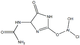 Chloro[(4,5-dihydro-5-oxo-4-ureido-1H-imidazol-2-yl)oxy]hydroxyaluminum Struktur